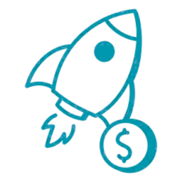 Rocket ship with dollar sign icon